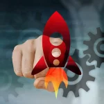 Rocket image with finger pointing